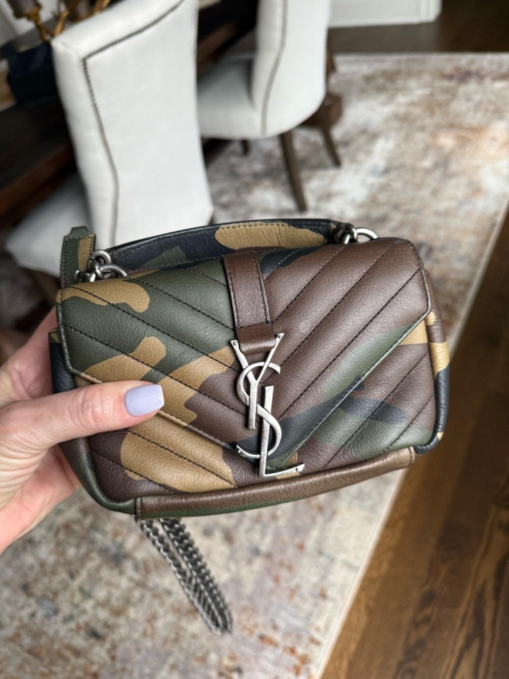 NEW w bag/box! Authentic YSL mini bag in Camouflage Brown/Green. Gorgeous!